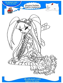 Çocuklar İçin Winx Club Denizkızı Boyama Sayfaları 